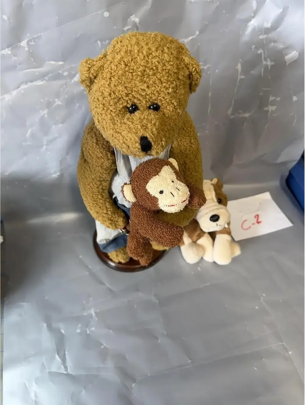 RARE Ty Beanie Babies Buddy Bear w/ Monkey & Dog Plush Set - Excellent Condition